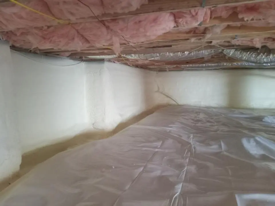 Crawl space encapsulation with closed-cell spray foam for Attic Insulation in Ellsworth